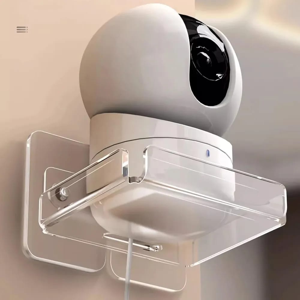 2 Pcs Wall Mounted Mini Storage Rack, Transparent Security Camera Holder Bracket shelf