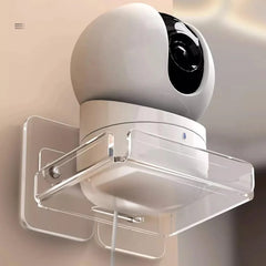 2 Pcs Wall Mounted Mini Storage Rack, Transparent Security Camera Holder Bracket shelf