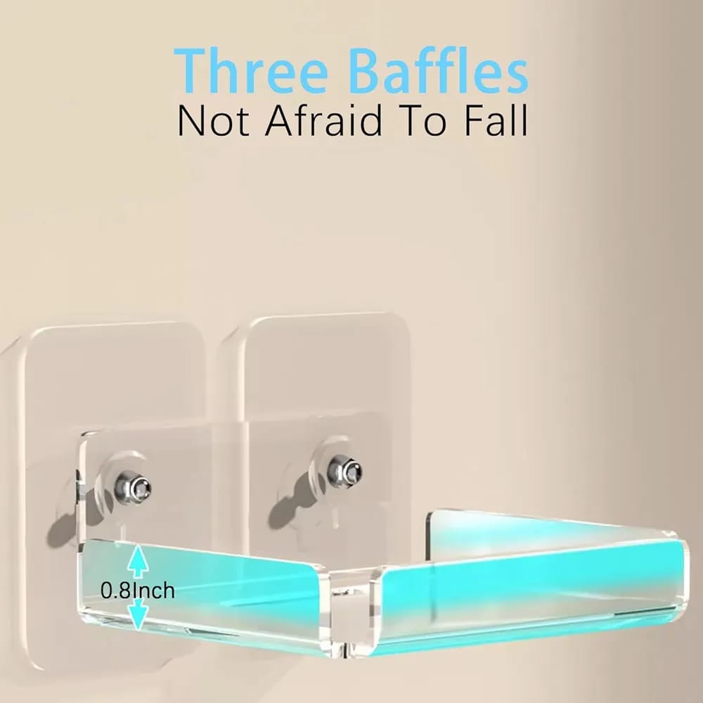2 Pcs Wall Mounted Mini Storage Rack, Transparent Security Camera Holder Bracket shelf
