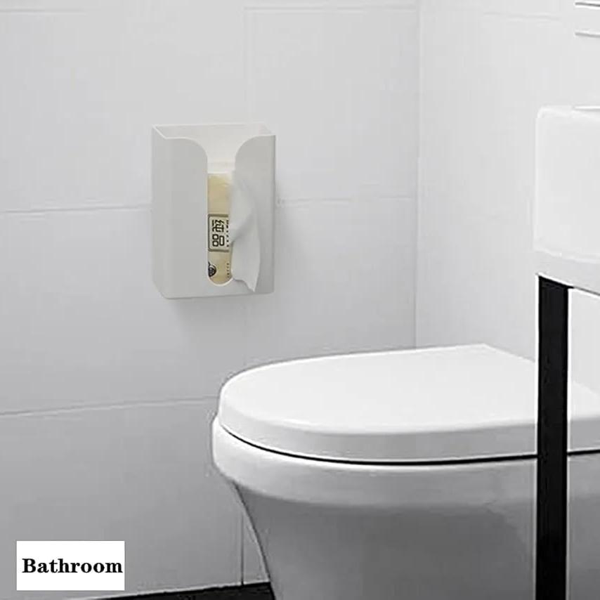 Wall Mounted Tissue Box Holder Dispenser Rack for Kitchen, Bathroom, Bedroom