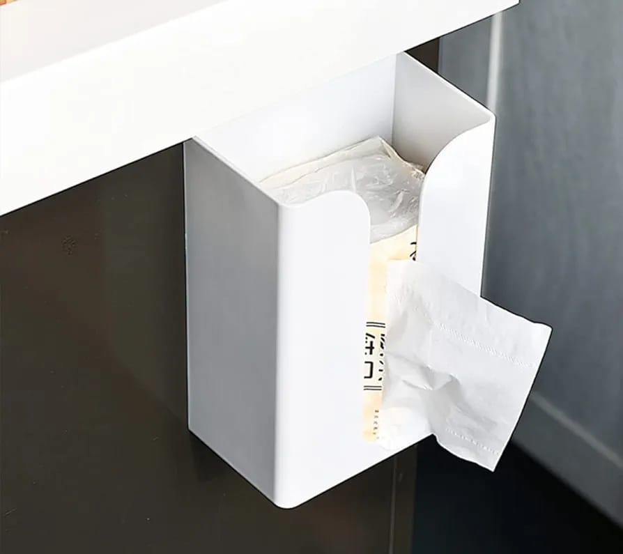 Wall Mounted Tissue Box Holder Dispenser Rack for Kitchen, Bathroom, Bedroom