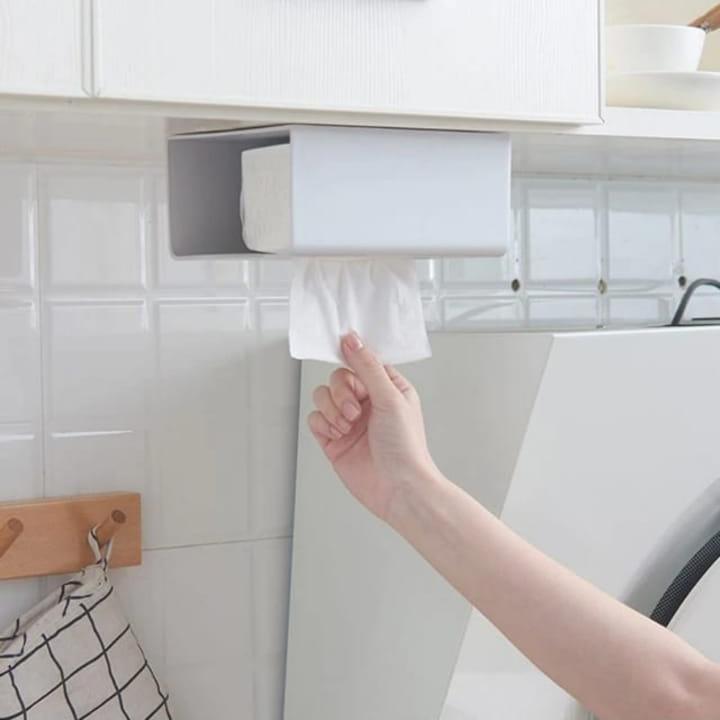 Wall Mounted Tissue Box Holder Dispenser Rack for Kitchen, Bathroom, Bedroom