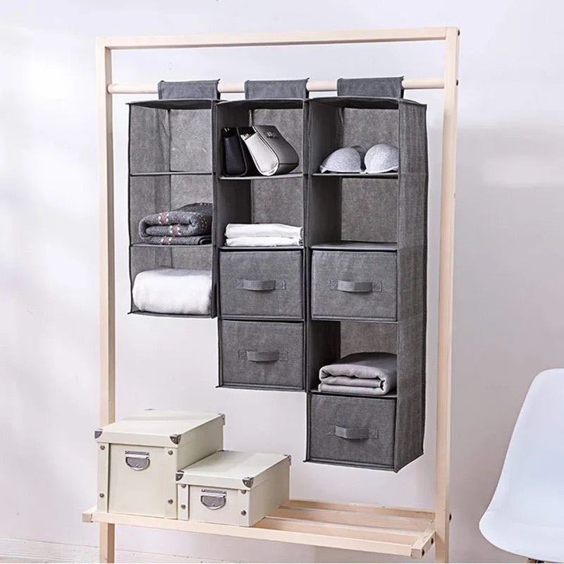 Wardrobe Clothes Storage Bags - Hanging Closet Organizer Shelf for Closet