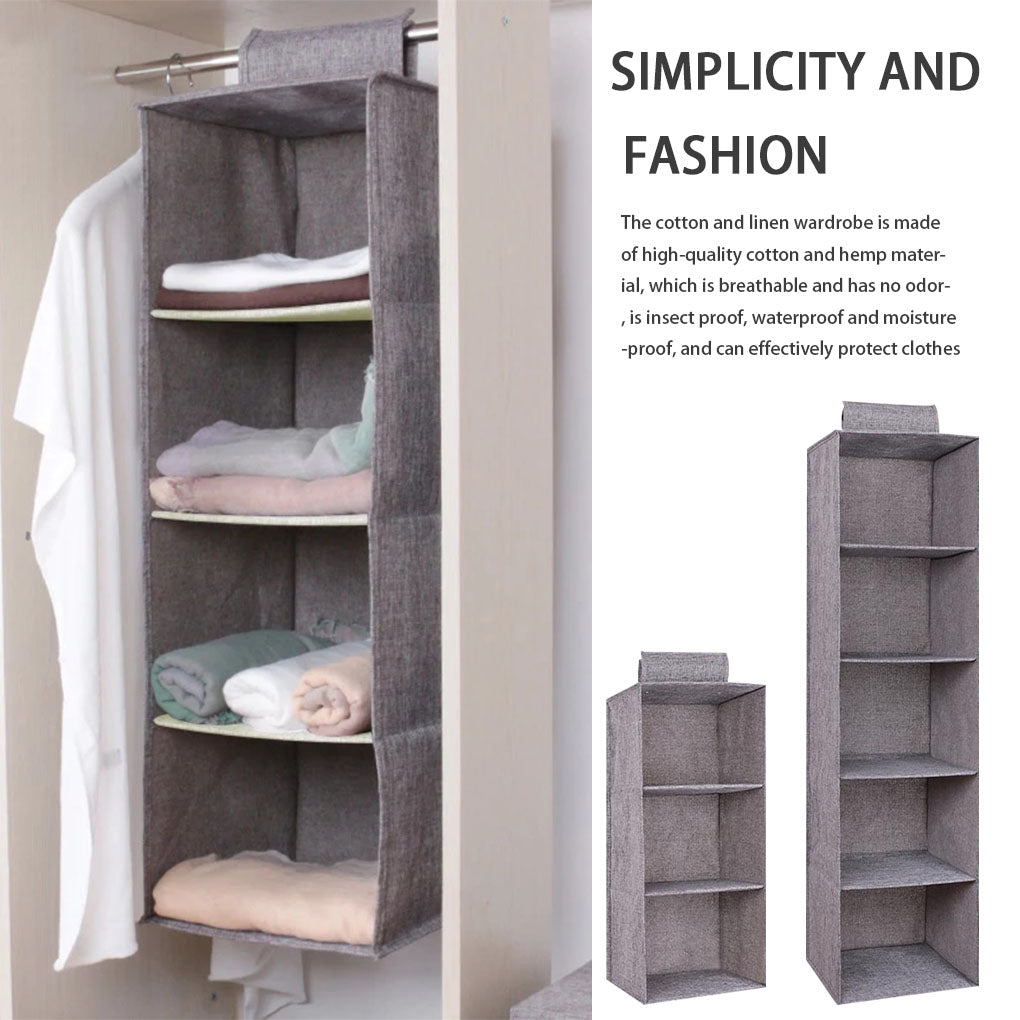 Wardrobe Clothes Storage Bags - Hanging Closet Organizer Shelf for Closet