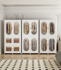 Wardrobe Storage Cabinet Shelf Bins – Household Closet Organizer Rack Stand
