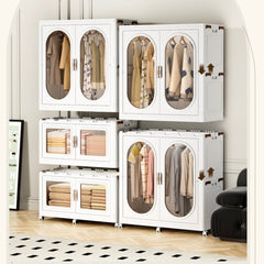 Wardrobe Storage Cabinet Shelf Bins – Household Closet Organizer Rack Stand
