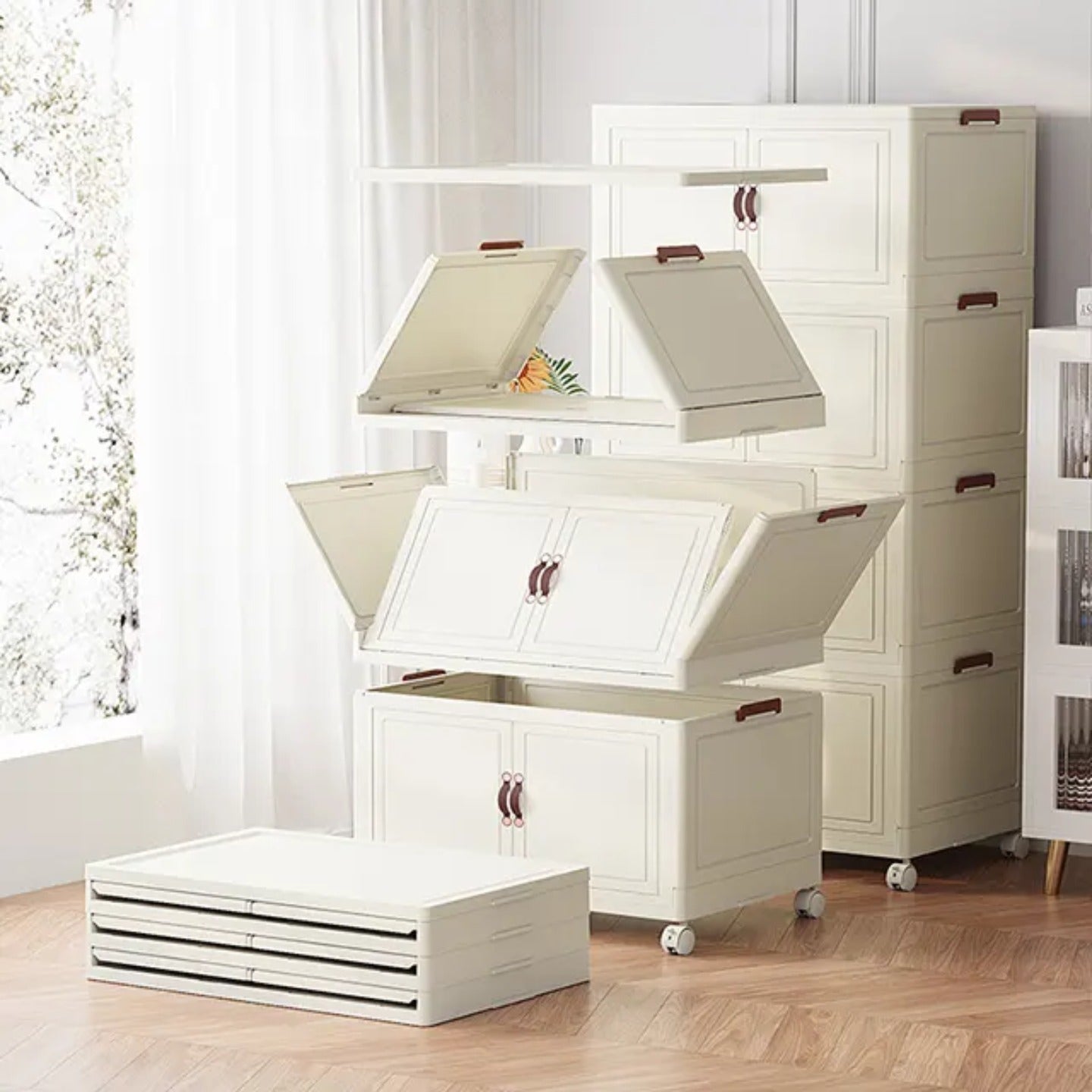 Wardrobe Storage Cabinet, Multi-purpose Shelf Rack, Household Closet Organizer Containers