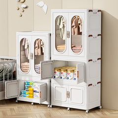Wardrobe Storage Cabinet Shelf Bins – Household Closet Organizer Rack Stand