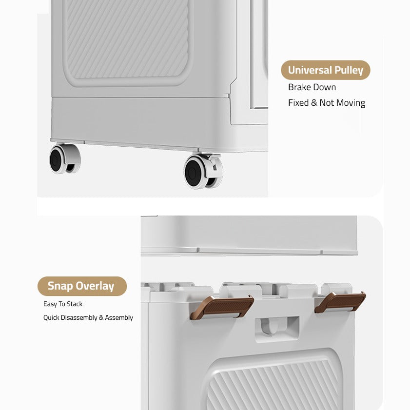 Wardrobe Storage Cabinet Shelf Bins – Household Closet Organizer Rack Stand