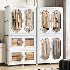 Wardrobe Storage Cabinet Shelf Bins – Household Closet Organizer Rack Stand