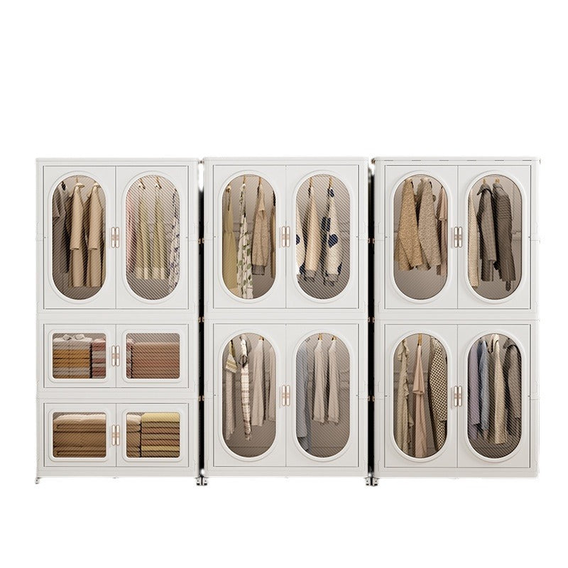Wardrobe Storage Cabinet Shelf Bins – Household Closet Organizer Rack Stand