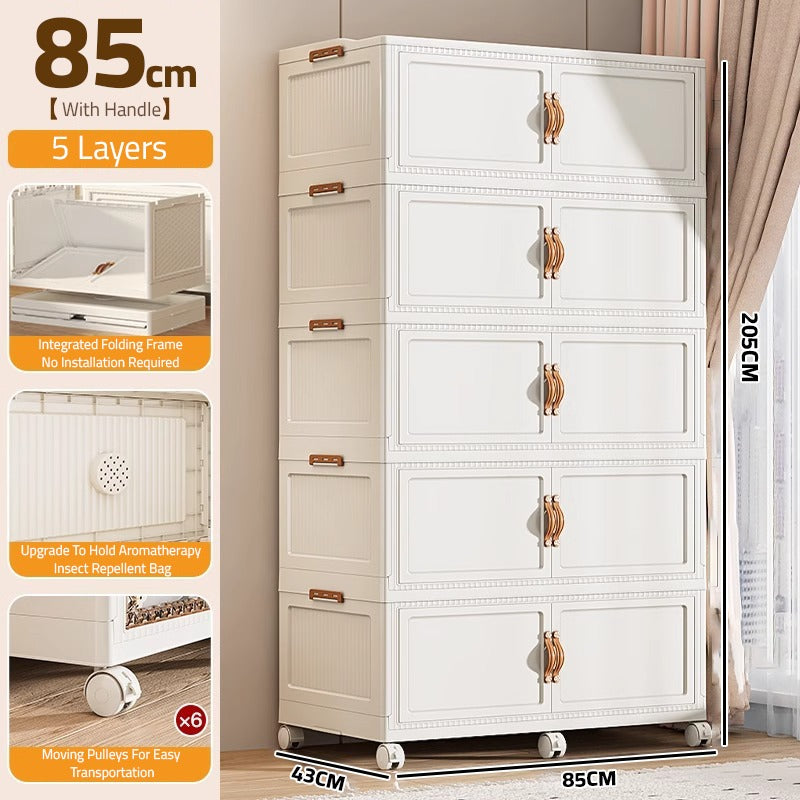 Wardrobe Storage Cabinet, Multi-purpose Shelf Rack, Household Closet Organizer Containers