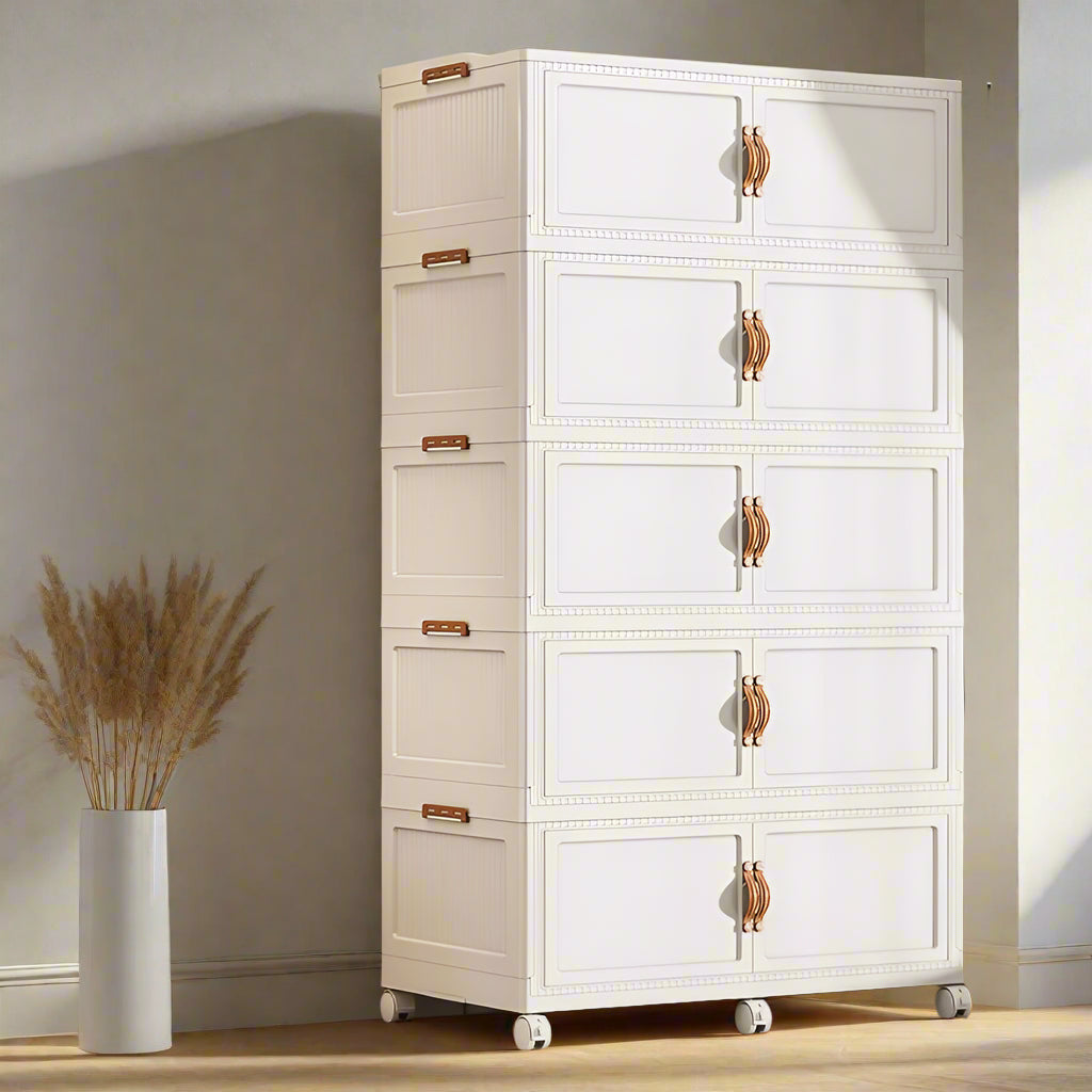 Wardrobe Storage Cabinet, Multi-purpose Shelf Rack, Household Closet Organizer Containers