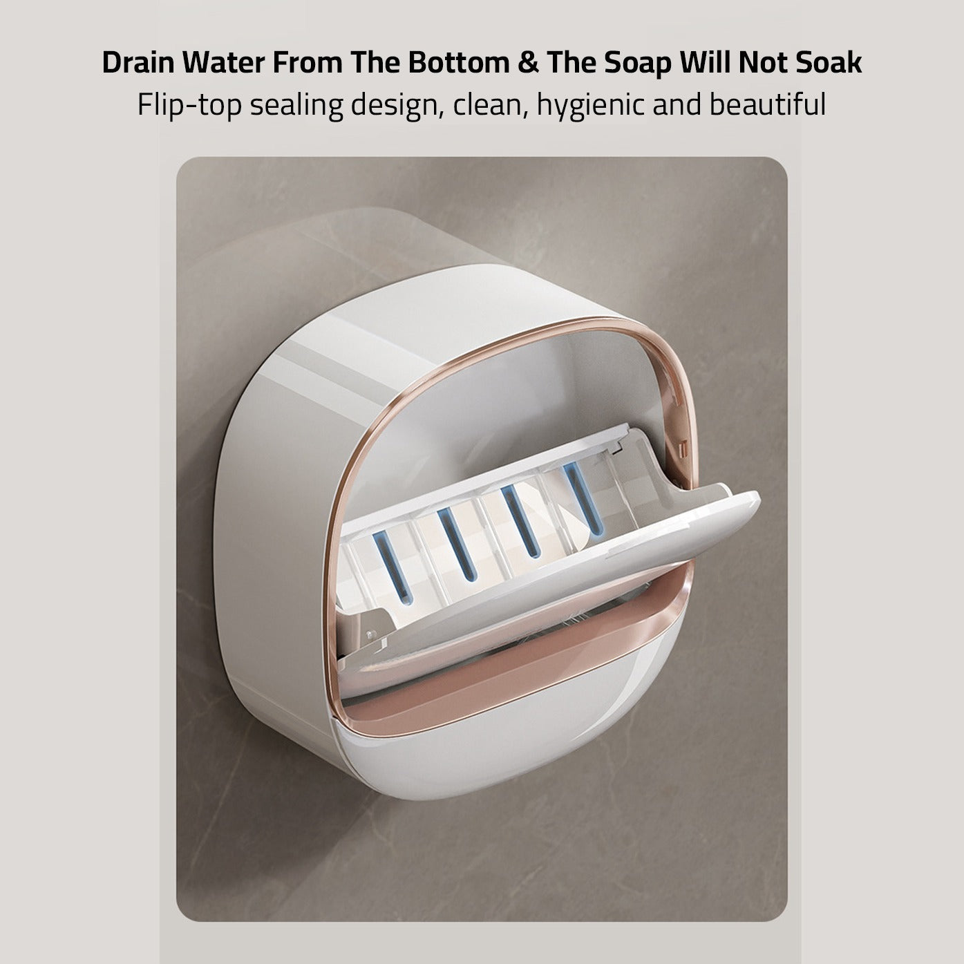 Drainable Wall Mounted Soap Box, Waterproof Soap Holder, Soap Dish Rack