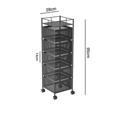 5 Tier Multipurpose Rotating Square Kitchen Storage Rack
