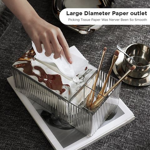 Auto Filling Retro Style Tissue Organizer with Storage Compartment