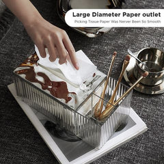 Auto Filling Retro Style Tissue Organizer with Storage Compartment