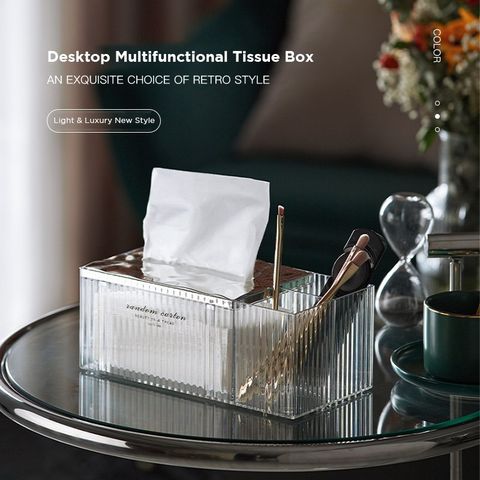 Auto Filling Retro Style Tissue Organizer with Storage Compartment