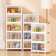 Easy Installation Multi-Layer Stackable Portable Storage Cabinet with Movable Wheels