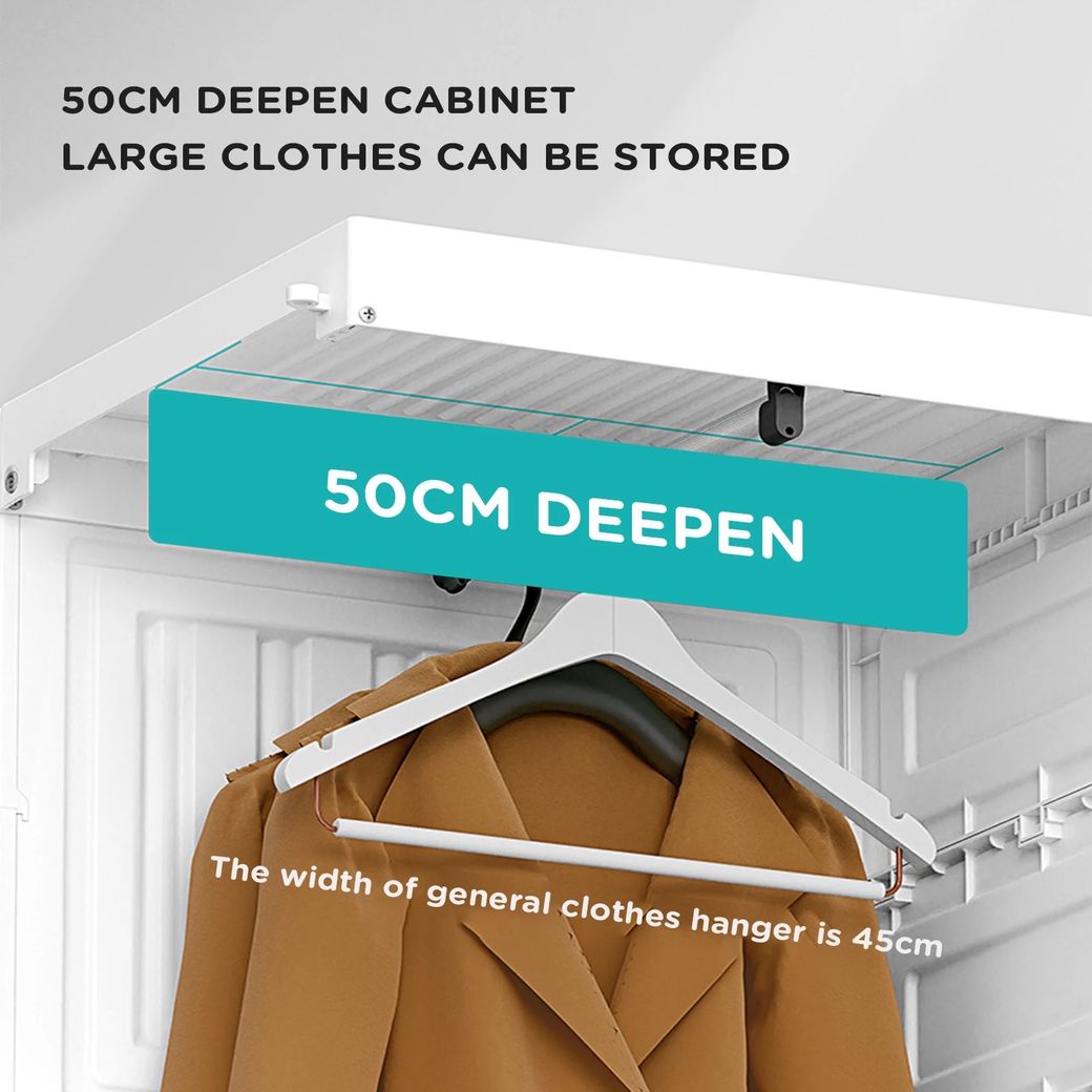 Portable Closet Clothes Wardrobe Storage Organizer with Doors