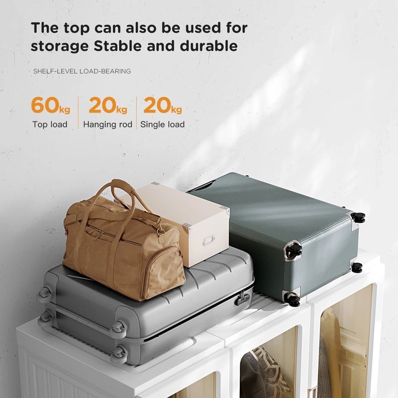Portable Closet Clothes Wardrobe Storage Organizer with Doors