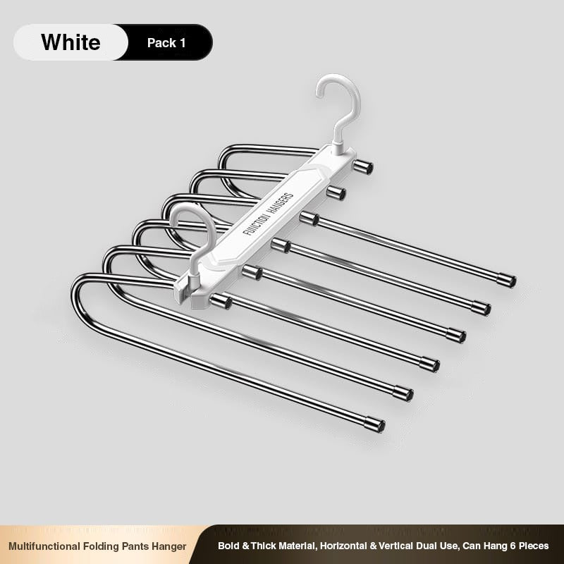 Space Saving Wardrobe Hanger, 6 Bars Multi-functional Cloth Pant Shawl Hanger