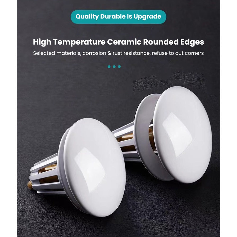 Bathroom Sink Stopper Drain Filter with Hair Catcher, Basin Ceramic Bounce Drain Push Type Sink Plug
