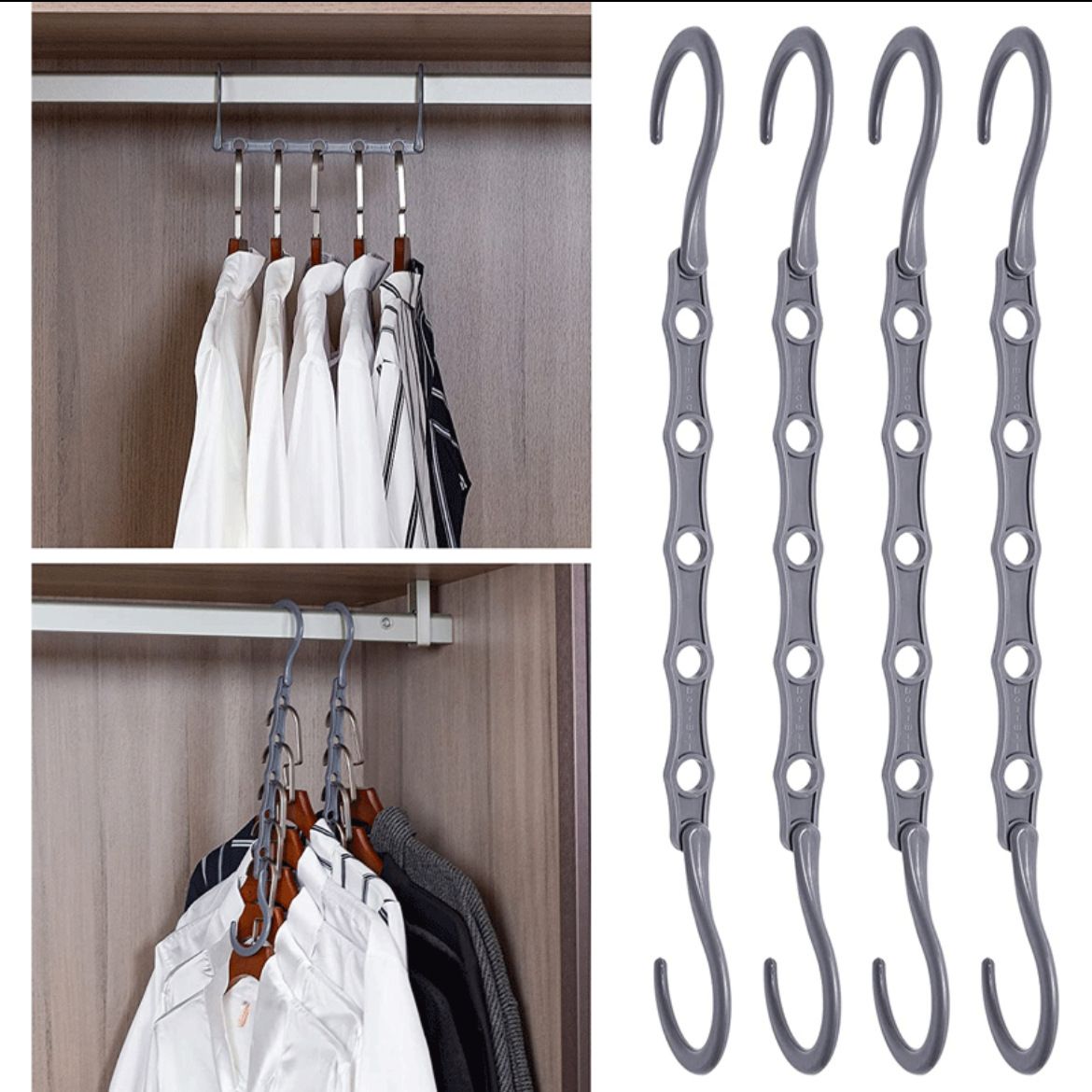Multifunctional Adjustable Hook Cloth Hanger, Pack Of 5