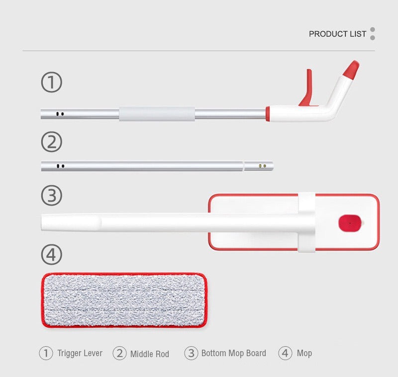 Hands-Free Spray Mop with Self Wringing Function