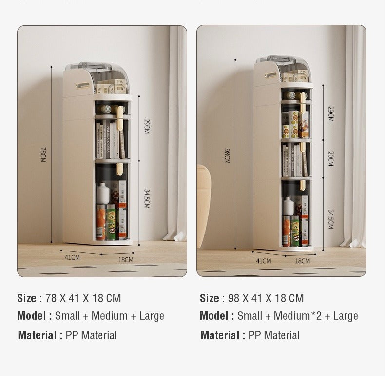 Narrow Slim Gap Tower Bathroom Floor Cabinet Organizer, Side Rolling Storage with Clear Drawers for Small Space