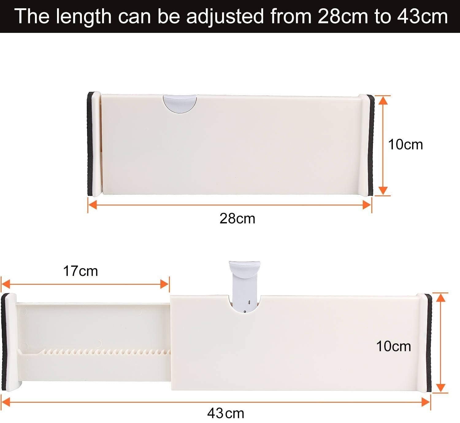 Expandable Adjustable Drawer Separator, Shelf Partition Divider Organizer