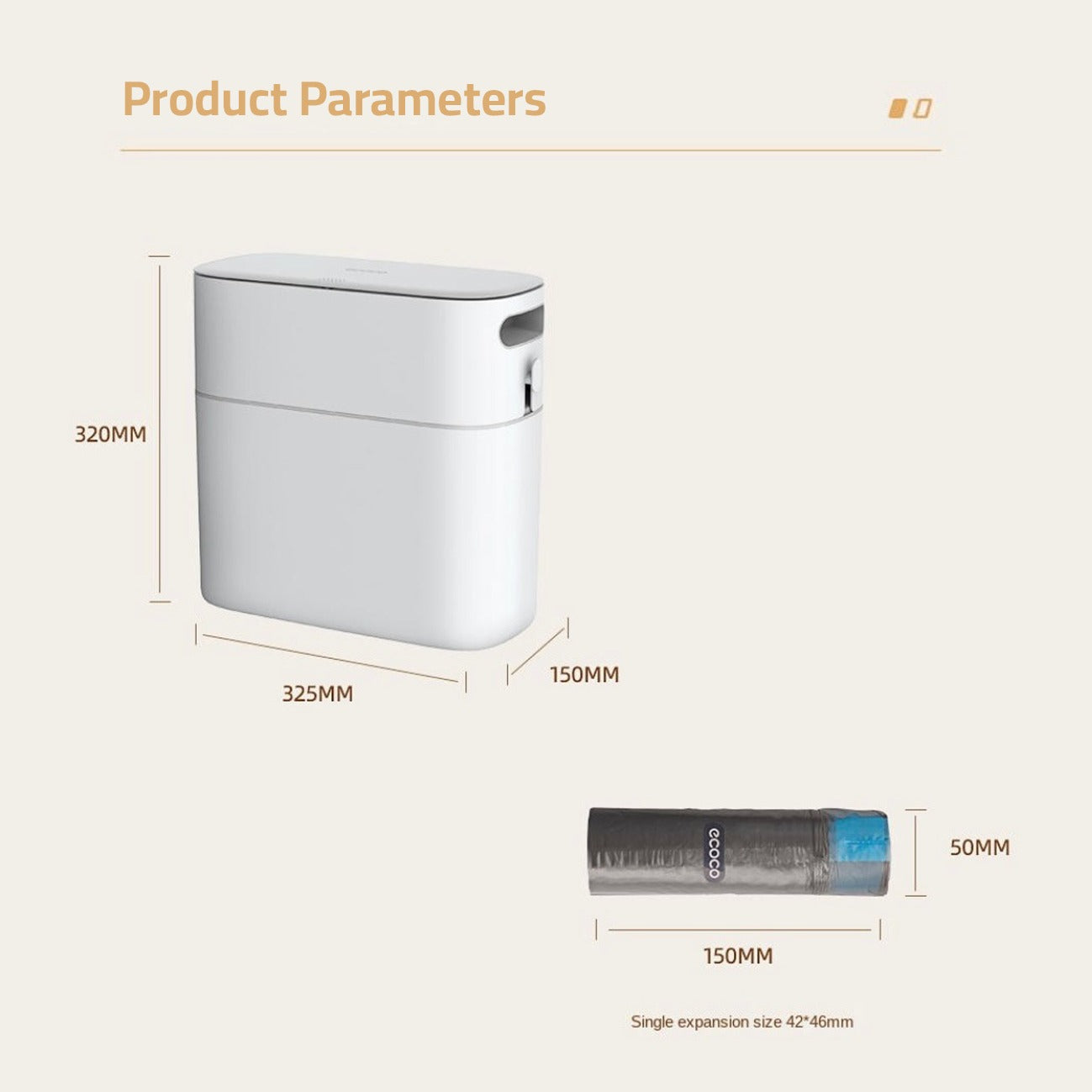 ECOCO Narrow Space Press-type Trash Can, Household Garbage Waste Bin