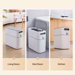 ECOCO Narrow Space Press-type Trash Can, Household Garbage Waste Bin