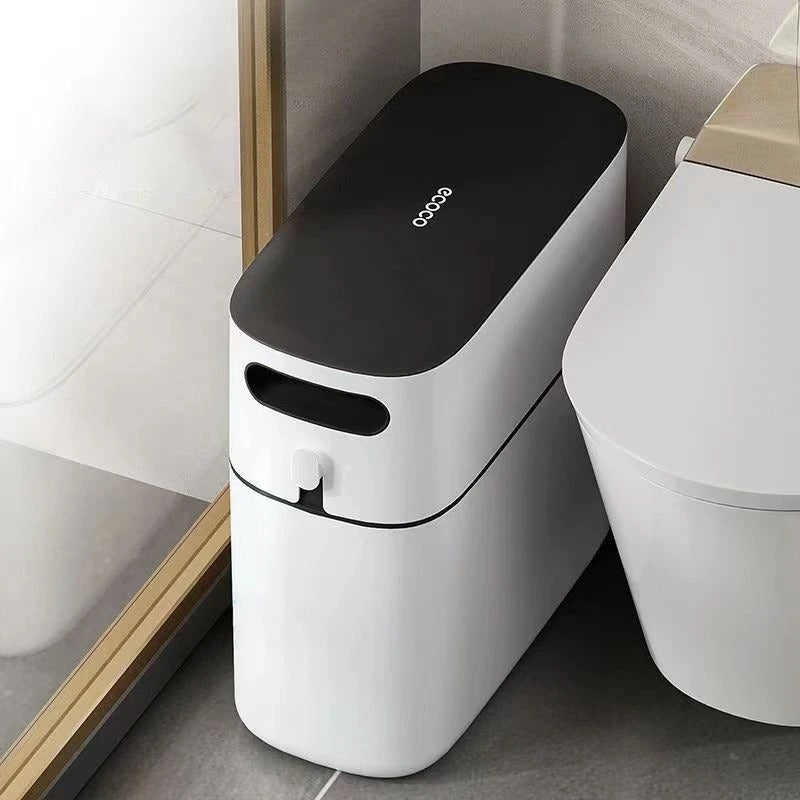 ECOCO Narrow Space Press-type Trash Can, Household Garbage Waste Bin