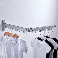 Extendable Wall Mount Clothes Drying Rack, Retractable Collapsible Drying Hanger