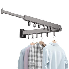 Extendable Wall Mount Clothes Drying Rack, Retractable Collapsible Drying Hanger