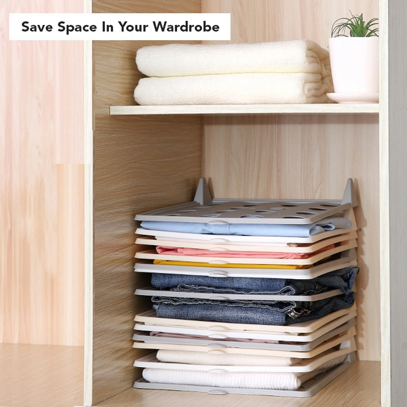 Wardrobe Clothes Stacking Organizer for Shirts and T-Shirts - Neat Closet Space Saver