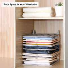 Wardrobe Clothes Stacking Organizer for Shirts and T-Shirts - Neat Closet Space Saver