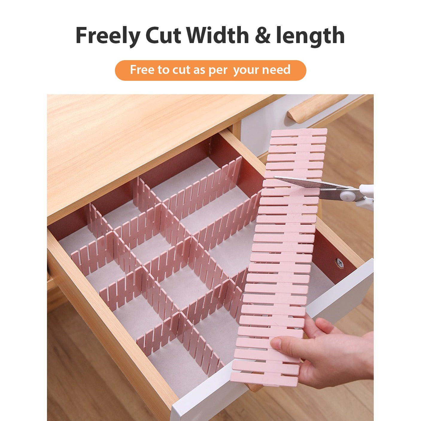 4Pcs Adjustable Drawer Dividers - Storage Organizer for Clothes, and Accessories
