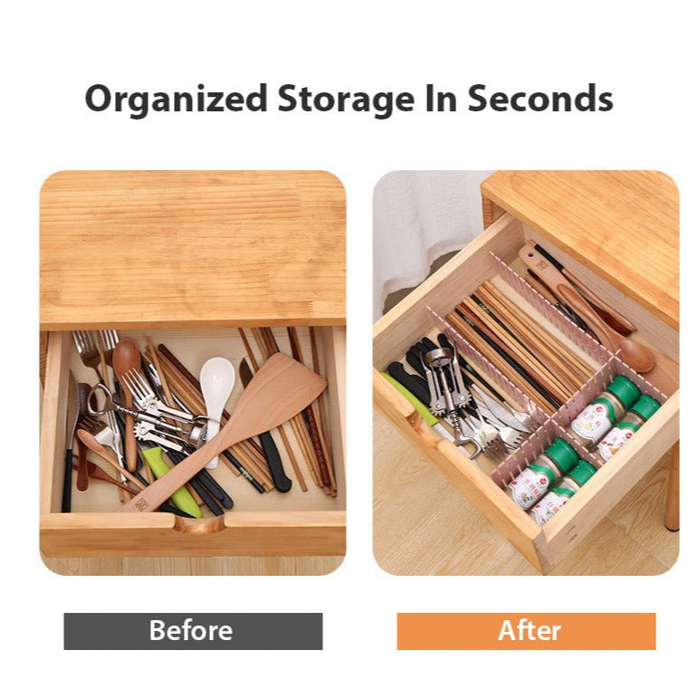 4Pcs Adjustable Drawer Dividers - Storage Organizer for Clothes, and Accessories