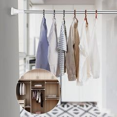 Adjustable Drill-Free Rod - Multi-Purpose Telescopic Curtain and Clothes Hanger Rod