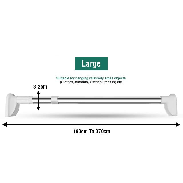 Adjustable Drill-Free Rod - Multi-Purpose Telescopic Curtain and Clothes Hanger Rod