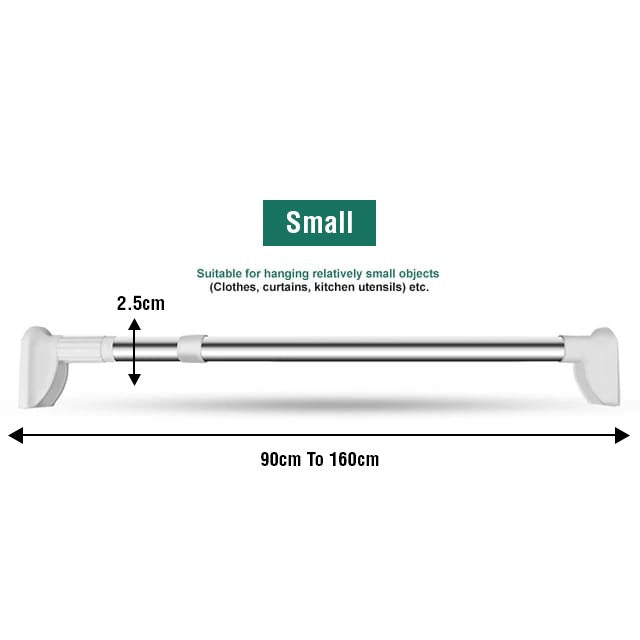 Adjustable Drill-Free Rod - Multi-Purpose Telescopic Curtain and Clothes Hanger Rod