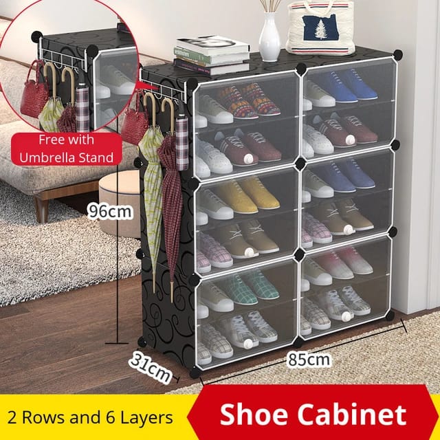 Multilayer Shoe Rack - Dustproof Shoes Cabinet with Doors