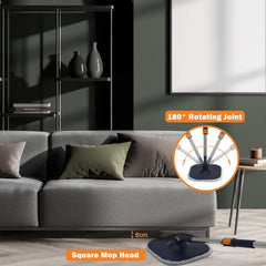 Spin Mop and Bucket - 360° Rotation, Flat Mop with 6 Pads