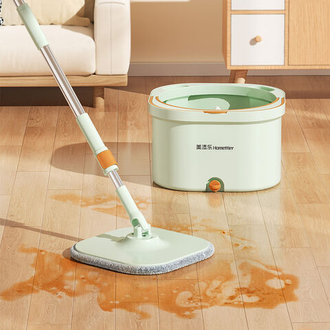Spin Mop and Bucket - 360° Rotation, Flat Mop with 6 Pads