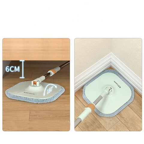 Spin Mop and Bucket - 360° Rotation, Flat Mop with 6 Pads