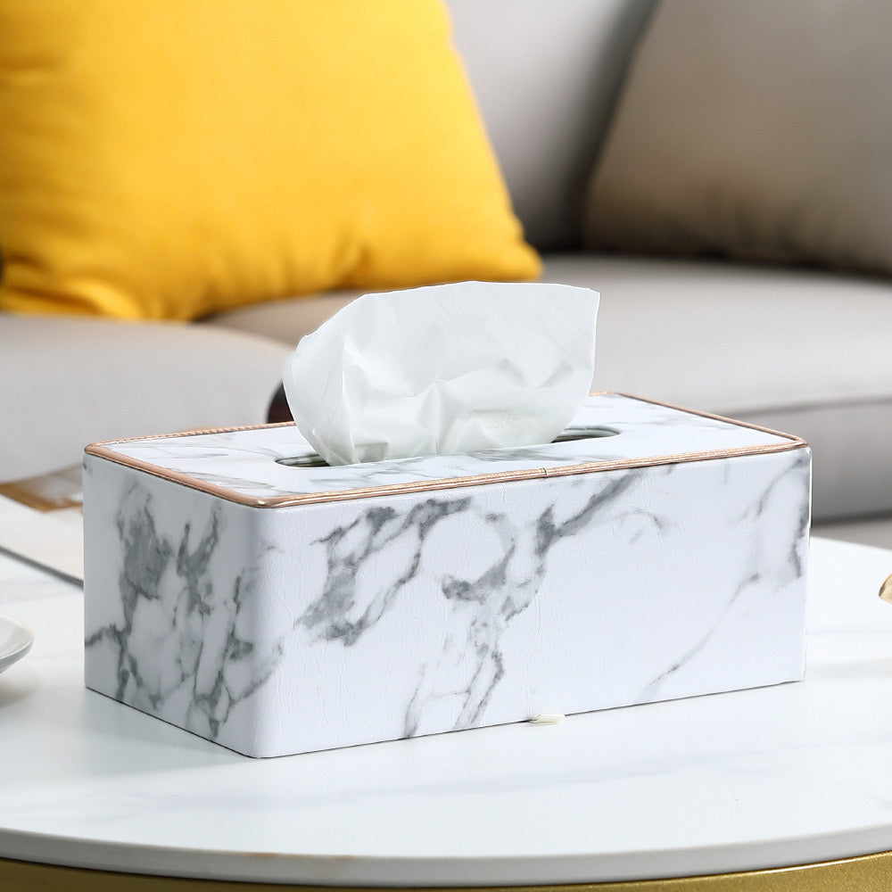 Rectangular Tissue Box Holder - Decorative Tissue Paper Dispenser for Home, Bedroom