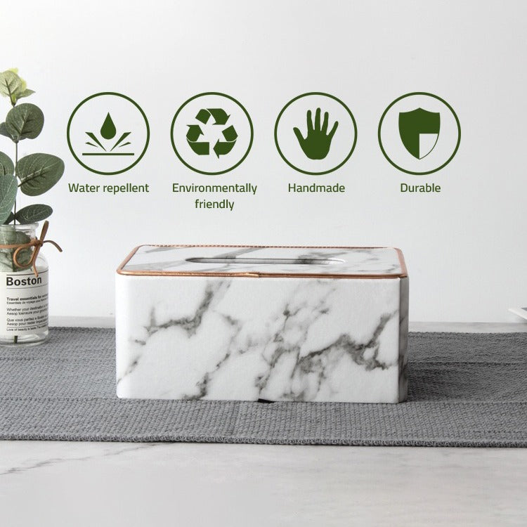 Rectangular Tissue Box Holder - Decorative Tissue Paper Dispenser for Home, Bedroom