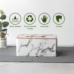 Rectangular Tissue Box Holder - Decorative Tissue Paper Dispenser for Home, Bedroom